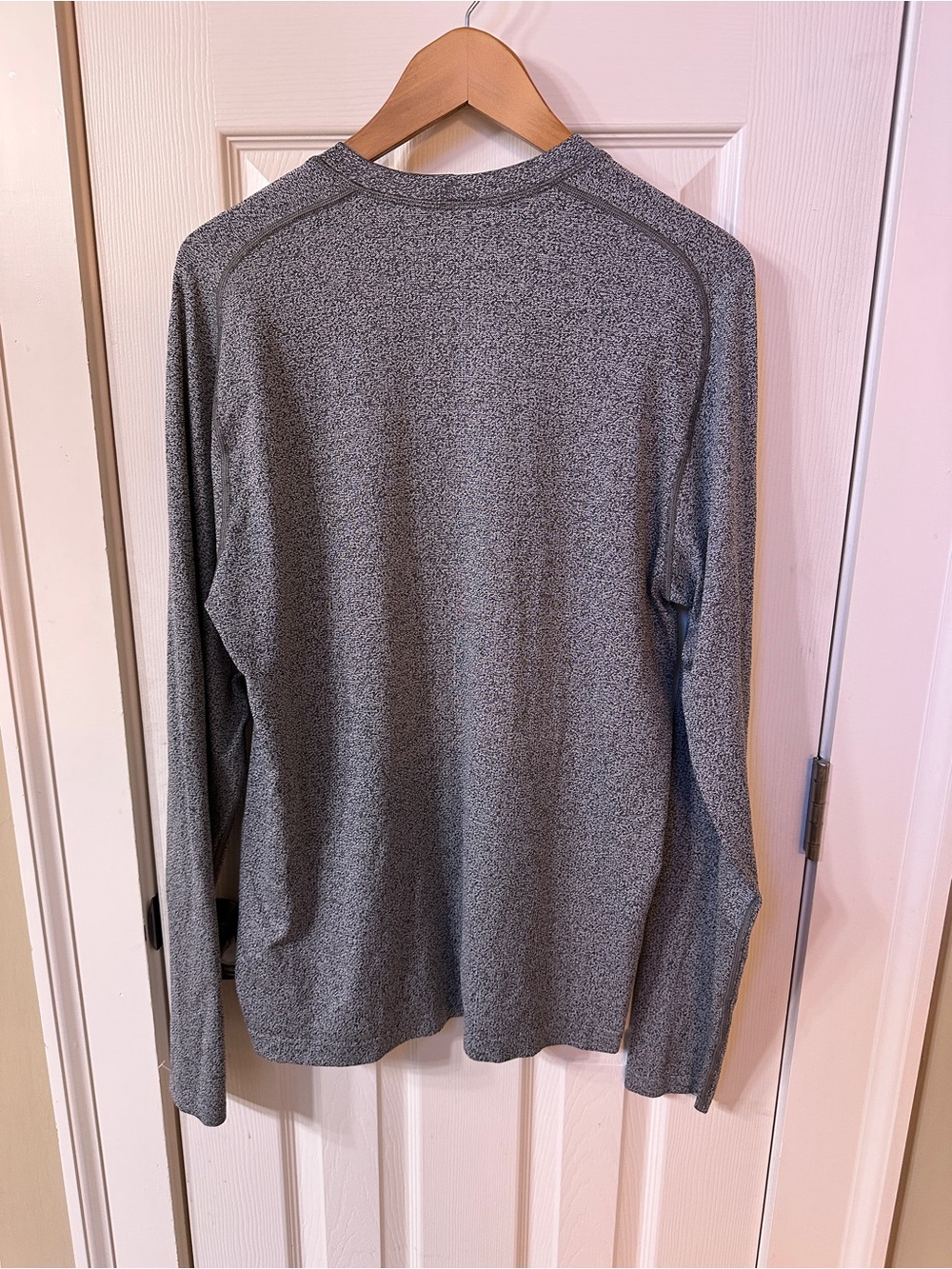 Lululemon Metal Vent Tech Long Sleeve Shirt Black White Heathered Mens Large - Picture 2 of 4